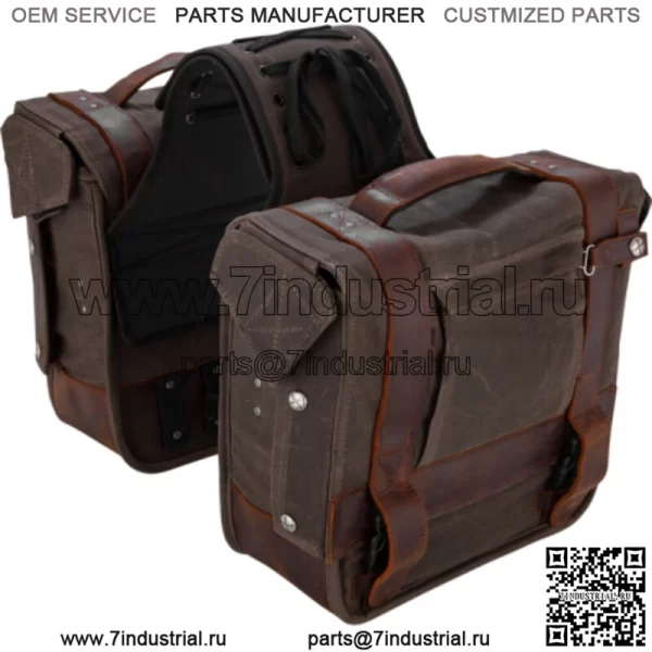 Коричневые кожаные седельные сумки Burly Brand Harley Indian Universal Custom (Для: Harley-Davidson)