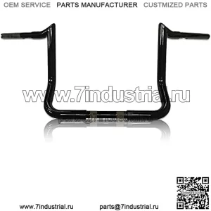 Руль Meathook Bagger Ape, 1 1/4 дюйма, высота подъема 14 дюймов, глянцевый черный, совместимость с Electra Glide (FLH), Electra Glide Classic (FLHTC) и Street Glide (FLHX) 1996-2020 гг.