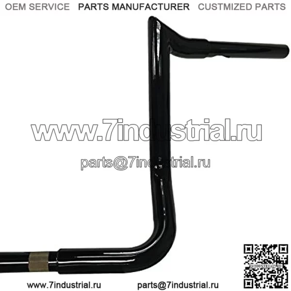 Руль Meathook Bagger Ape, 1 1/4 дюйма, высота подъема 14 дюймов, глянцевый черный, совместимость с Electra Glide (FLH), Electra Glide Classic (FLHTC) и Street Glide (FLHX) 1996-2020 гг. - Image 4