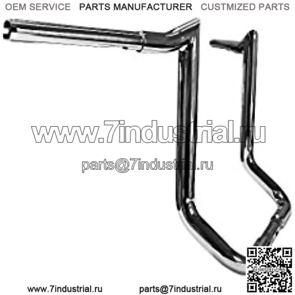 Руль Meathook Bagger Ape, 1 1/4 дюйма, высота подъема 14 дюймов, хромированный - Image 2