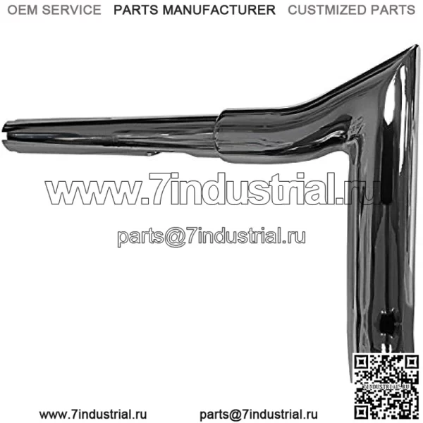 Руль Meathook Bagger Ape, 1 1/4 дюйма, высота подъема 14 дюймов, хромированный - Image 4