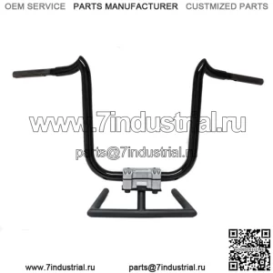KST Kustoms Gloss Black 12-дюймовые рули Double Trouble Bars Harley FLTR Softail (Для: Harley-Davidson)