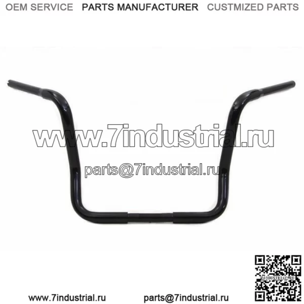 Руль Fat Apehanger Apes, 17 дюймов, 1,25 дюйма, черный, Harley Touring Batwing (для: Harley-Davidson)