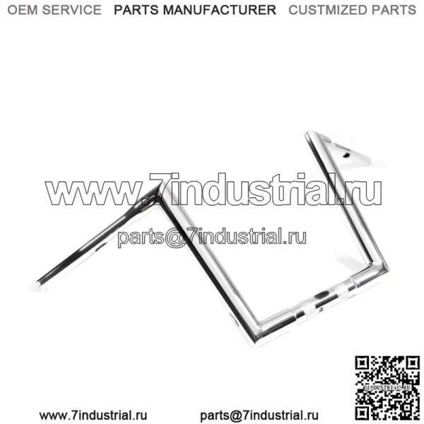 Руль Factory 47 STR Mitre Ape Hanger 12 дюймов TBW, хромированный, Harley FLTR 15-22 (для: Harley-Davidson)