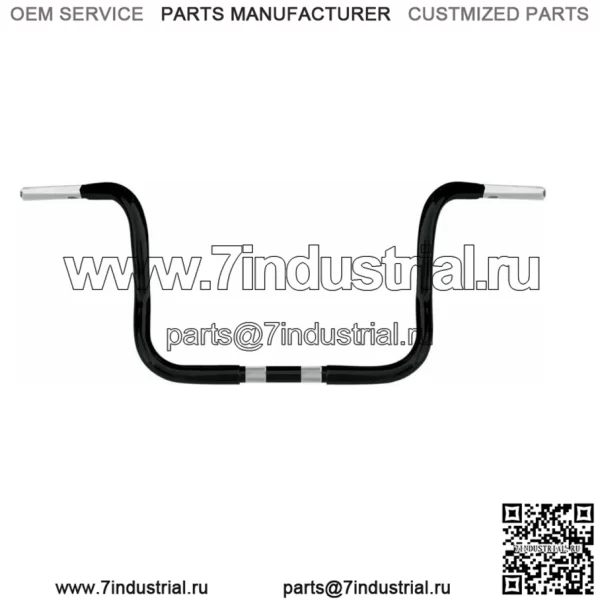 Черный 1,25-дюймовый руль Wild One 1 Chubby 10-дюймовый руль Bagger Apes Harley Touring (для: Harley-Davidson)