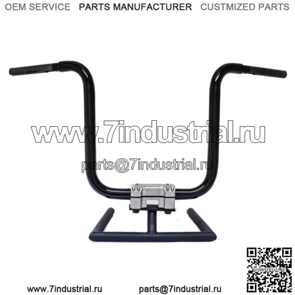 KST Kustoms Gloss Black 12" Прямые рули руля Harley FLTR 1,25" (Для: Harley-Davidson)