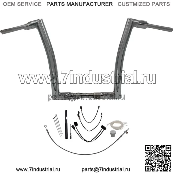 Комплект EZ Install 14-дюймовый руль с плоским верхом Harley Road King FLH 2021-2022 гг.