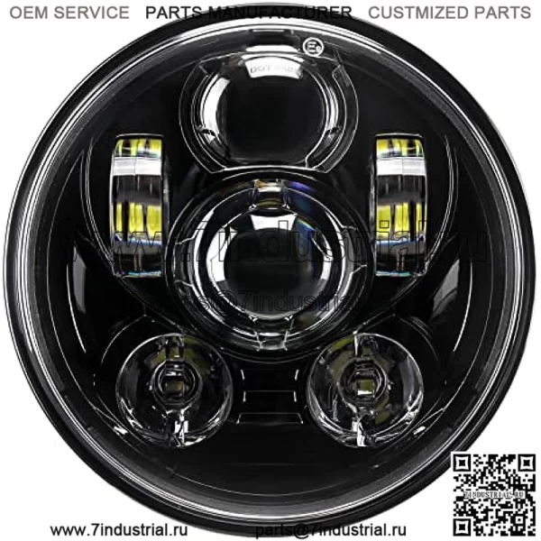 5-3/4 5,75-дюймовая светодиодная фара, совместимая с Harley Davidson Dyna Sportster Iron 883 1200 Low Rider XLH883 Super Glide Softail Custom XLH1200 Forty-Eight SuperLow Street 500 750 (черный)