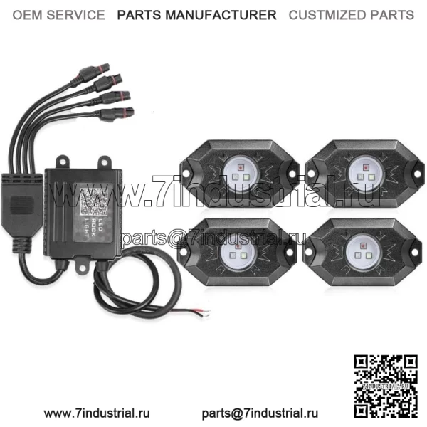 Для Can-am Maverick x3 RGB LED Rock Lights Беспроводная связь Bluetooth Chasing UTV 4-Pods