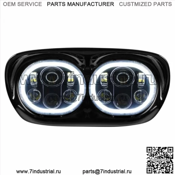 Белый светодиодный черный светильник для фар Dual Visionz Halomaker Harley FLTR 98-13 (Для: Harley-Davidson)