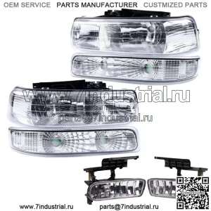 Подходит для 1999-2002 Chevy Silverado 2000-2006 Tahoe Suburban фары + противотуманные фары (для: более одного автомобиля)