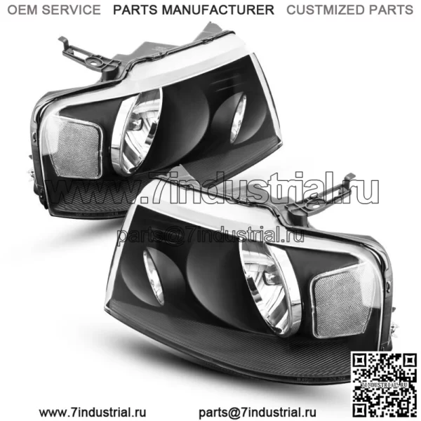 Пара фар для Ford F-150 F150 2004-2008 годов, черный корпус, лампы с прозрачными линзами, НОВЫЕ (для: Ford F-150)