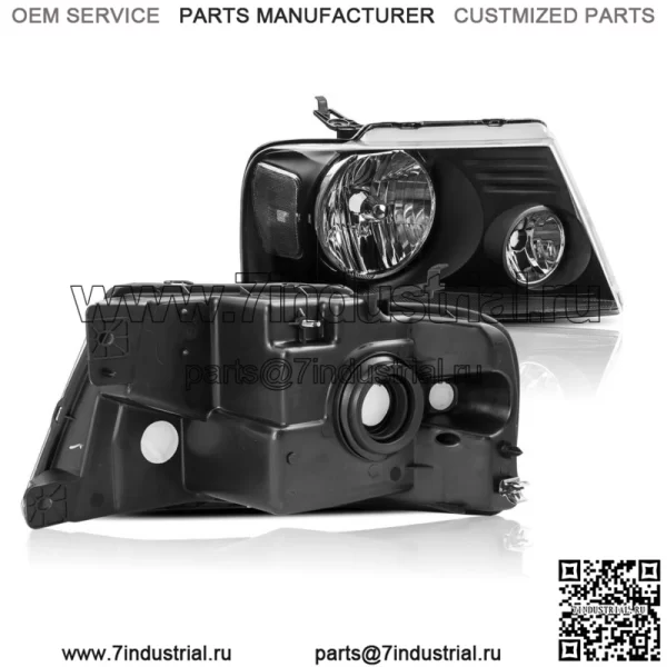 Для 04-08 Ford F150 06-08 Lincoln Mark LT фары в сборе, комплект черных фар (для: Ford F-150)