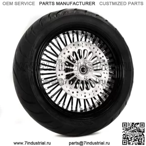 Black Out 18 X 3,5 48 Fat King Spoke Обод заднего колеса BW Пакет ротора с шинами Harley (Для: Harley-Davidson)