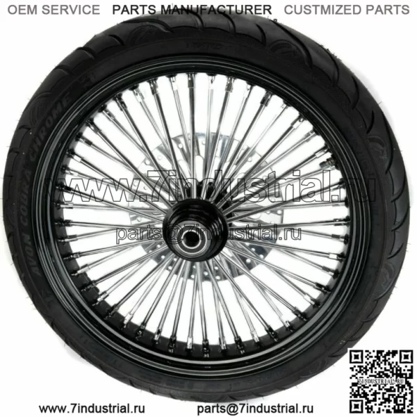 21 3.5 Черный обод 46 Пакет передних колес Fat King Spoke BW Single Disc Harley 08+ (Для: Harley-Davidson)