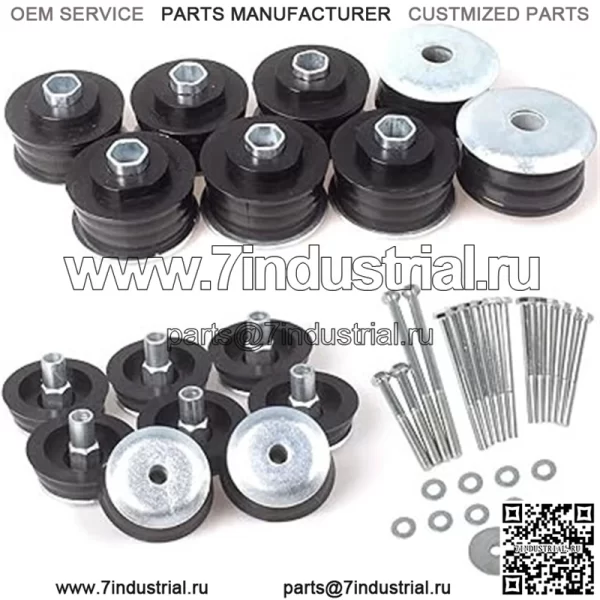 Втулка крепления кузова KF04060BK, совместимая с Ford F250 F350 2008-2016 Super Duty 2WD 4WD, полиуретановые стальные втулки и крепления для кабины и кузова. Черный.