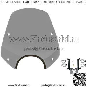 Комплект крепления Memphis Shades Del Rey Sportshield Wind Dark Smoke Black Mount Dyna Softail (Для: Harley-Davidson)