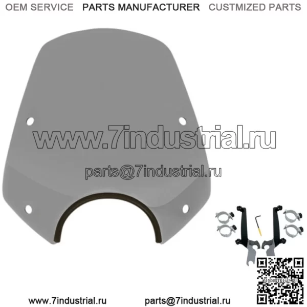 Комплект крепления Memphis Shades Del Rey Sportshield Wind Dark Smoke Black Mount Dyna Softail (Для: Harley-Davidson)