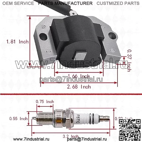 21171-7034 Катушка зажигания подходит для Kawasaki 21171-7001-7003-7006-7022-7024 21171-7037 Совместима с FH381V FH451V FH500V FH531V FH541V FH580V FH601V FH641V FH680V для Джон Дир MIA11064 AM133525 - Image 4