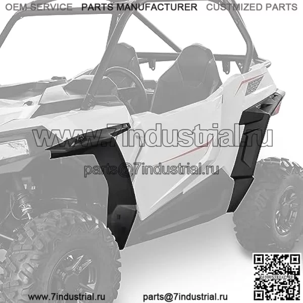 Комплект расширителей передних и задних крыльев для Polaris RZR 900 2014-2023 годов, брызговики, удлинители крыльев для Polaris RZR 900 / S 900 / Trail 900 / RZR Trail S 2014-2023 годов, аксессуары (номер замены 2879434) — 4 шт.