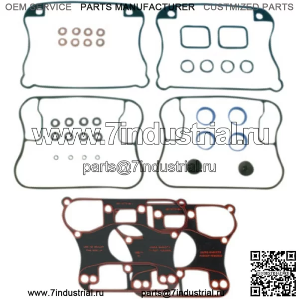 Полный комплект резиновых прокладок James Rocker Box 91-2003 Harley Sportster XL 883 1200 (для: Harley-Davidson)