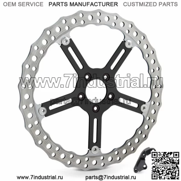 Left Side Rotor Wave 15" Big Brake Kit Disc 06-17 Harley Softail Dyna (Для: Harley-Davidson)
