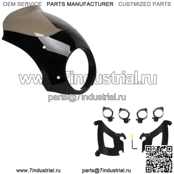 Обтекатель лобового стекла Memphis Shades Bullet Black Mount Kit Harley Softail FLSB 18+ (Для: Harley-Davidson)