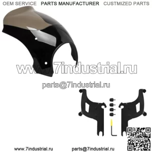 Комплект обтекателя Memphis Shades Bullet Black для лобового стекла Harley Road King FL 04+ (Для: Harley-Davidson)