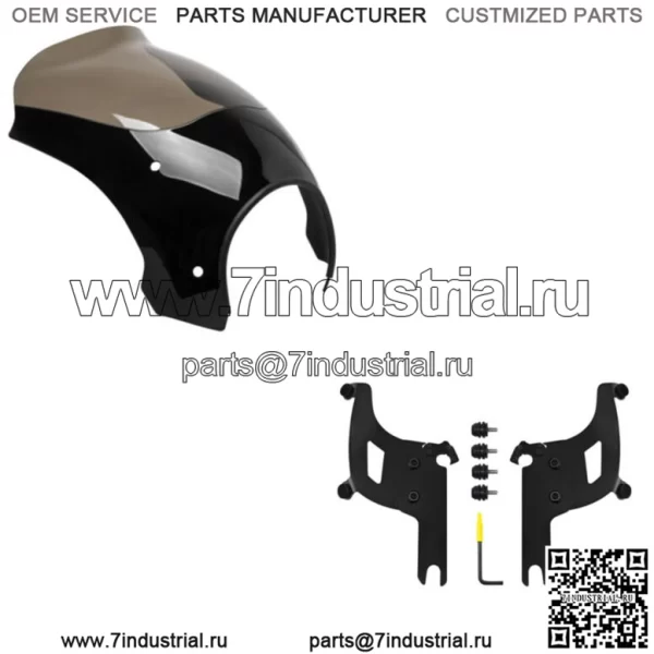 Комплект обтекателя Memphis Shades Bullet Black для лобового стекла Harley Road King FL 04+ (Для: Harley-Davidson)