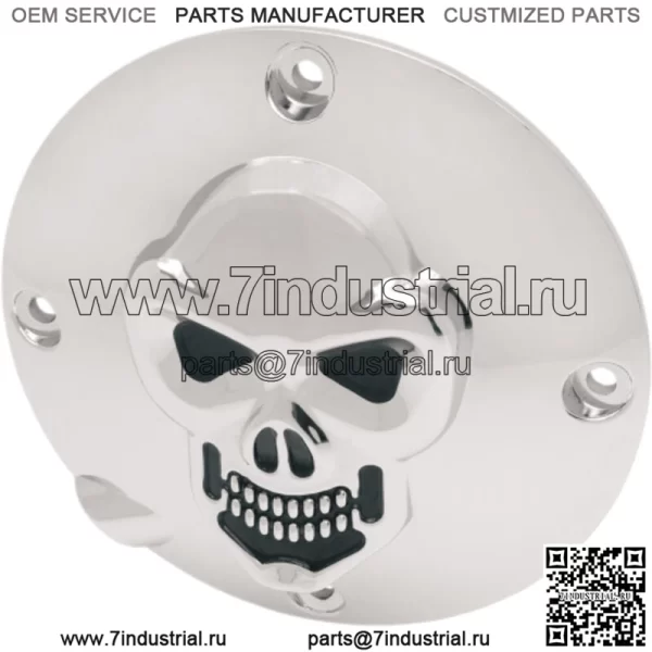 3-D Chrome Skull Derby Cover Accent 94-03 XL Harley Sportster (Для: Harley-Davidson)