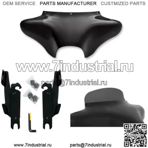 Обтекатель Batwing Memphis Shades 5, комплект для крепления на лобовое стекло дымчатого цвета Harley FLSTF без планки (для: Harley-Davidson)