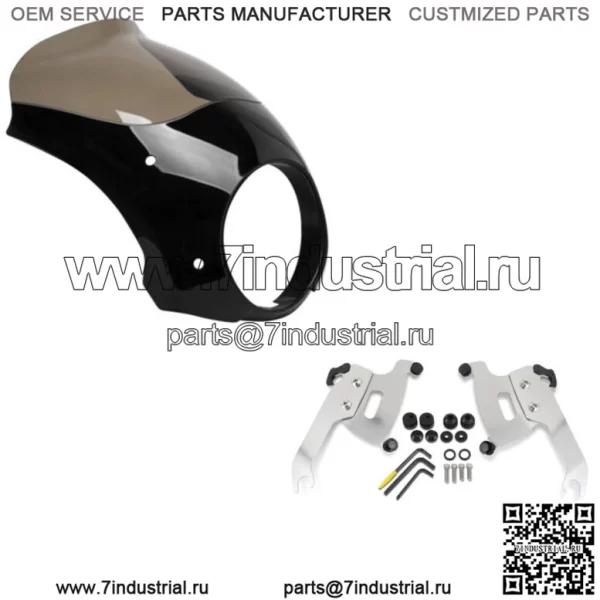 Обтекатель Memphis Shades Bullet Обтекатель лобового стекла Полированное крепление Harley Softail Slim 18+ (Для: Harley-Davidson)