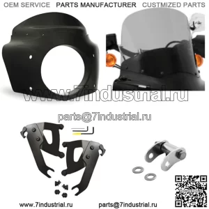 Комплект лобового стекла Memphis Shades Road Warrior Black Smoke 13 Harley M8 FLSL (Для: Harley-Davidson)