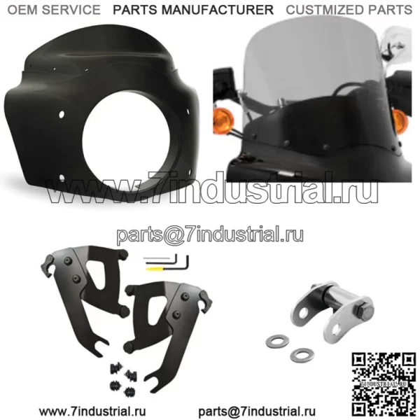 Комплект лобового стекла Memphis Shades Road Warrior Black Smoke 13 Harley M8 FLSL (Для: Harley-Davidson)
