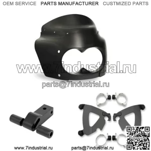 Комплект обтекателя Memphis Shades Road Warrior Black Mount Harley Dyna Fat Bob 08-17 (Для: Harley-Davidson)