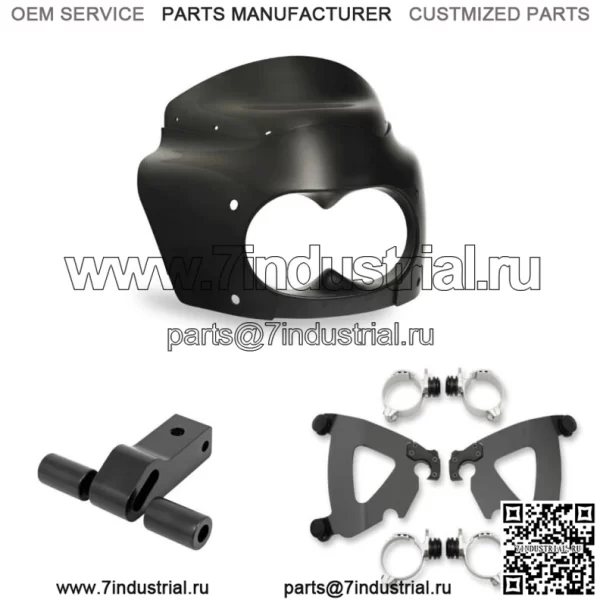 Комплект обтекателя Memphis Shades Road Warrior Black Mount Harley Dyna Fat Bob 08-17 (Для: Harley-Davidson)
