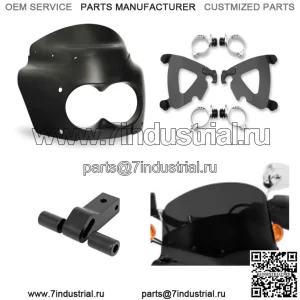 Крепление обтекателя Memphis Shades Road Warrior 9 дюймов, темно-черное лобовое стекло Harley Dyna (для: Harley-Davidson)