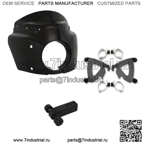 Комплект обтекателя Memphis Shades Road Warrior Black Mount Harley Dyna Wide Glide 06-17 (Для: Harley-Davidson)
