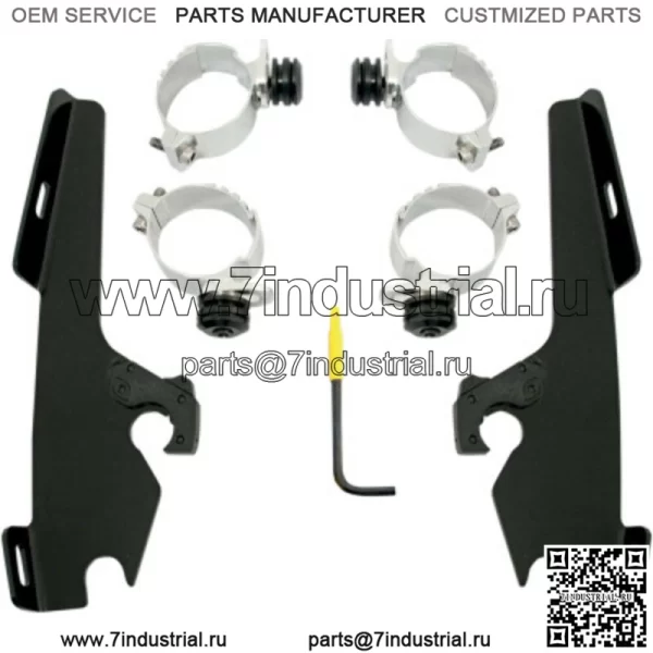 Монтажный комплект обтекателя Memphis Shades Black Batwing Harley Dyna FXDWG FXSB 06-17 (Для: Harley-Davidson)