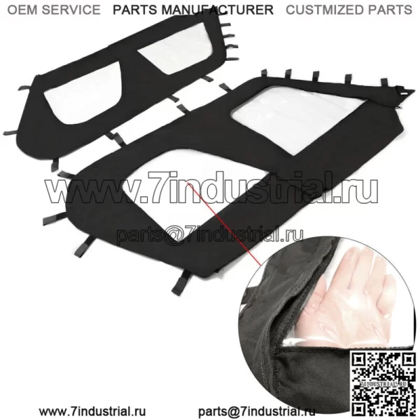 Комплект мягкой верхней дверцы для 4-местных моделей UTV Kawasaki Teryx4 2012-2021 гг. (Для Kawasaki Teryx4 800) - Image 3