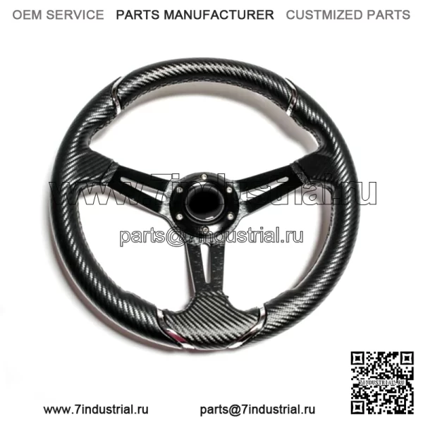 Рулевое колесо Club Car Precedent Golf Cart 13 дюймов из углеродного волокна с адаптером - Image 4
