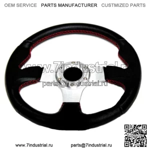 Для Polaris RZR 550 800 900 1000 320 мм рулевое колесо серебристого цвета с красной строчкой