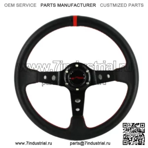 Для Polaris RZR Can-Am Yamaha Deep Dish 2,75 "рулевое колесо, черная, красная строчка