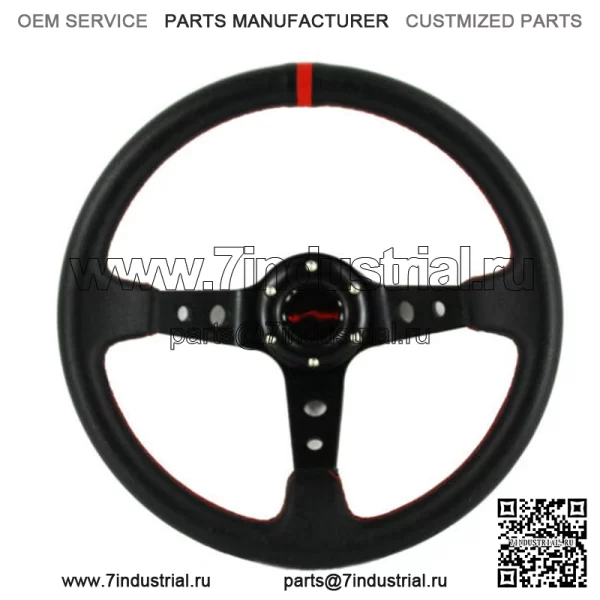 Для Polaris RZR Can-Am Yamaha Deep Dish 2,75 "рулевое колесо, черная, красная строчка
