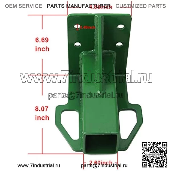 Задний приемник сцепного устройства прицепа подходит для John Deere Gator 4x2 6x4 старого стиля с болтами зеленого цвета - Image 3