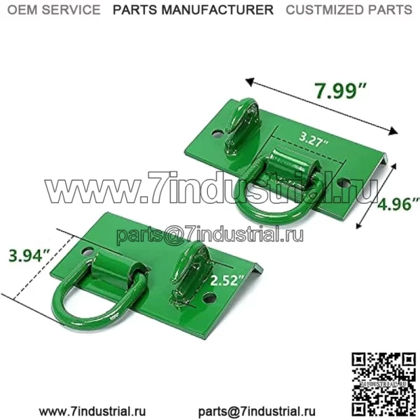 Грейферные крюки Крюк для ковша трактора, совместимый с John Deere 1025R 2032R 3320 2520 Крючки для ковша трактора Болт на D-кольцах Зеленый цвет - Image 2