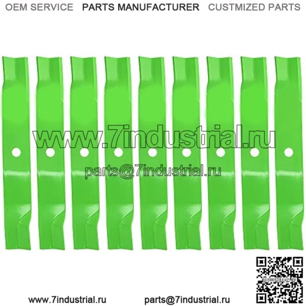 Лезвие газонокосилки для John Deere, 60-дюймовая дека 1025R 1026R 1550 TCU15881 M128485 M131958 (с высоким подъемом), 9 шт.