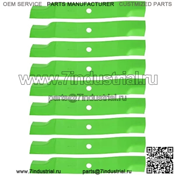 Лезвие газонокосилки для John Deere, 60-дюймовая дека 1025R 1026R 1550 TCU15881 M128485 M131958 (с высоким подъемом), 9 шт. - Image 2