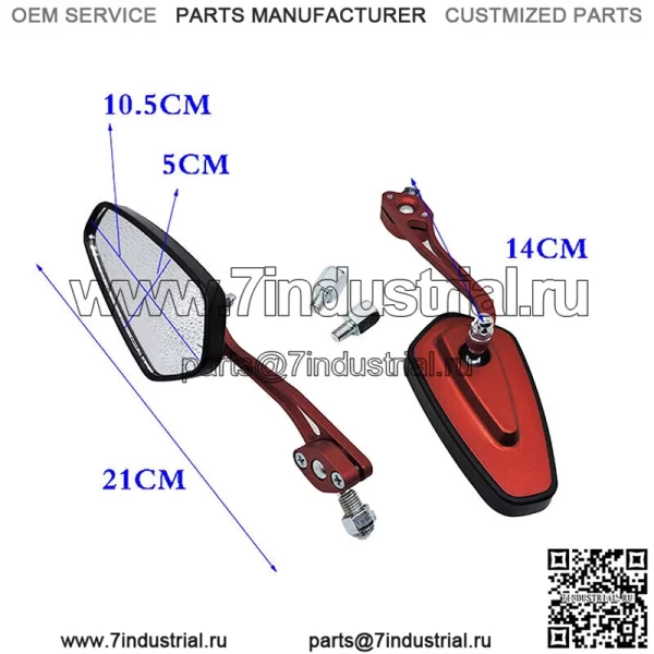 Универсальное боковое зеркало на крыле мотоцикла для Honda RS150, EX5, Wave, Dash, Vario - Image 3