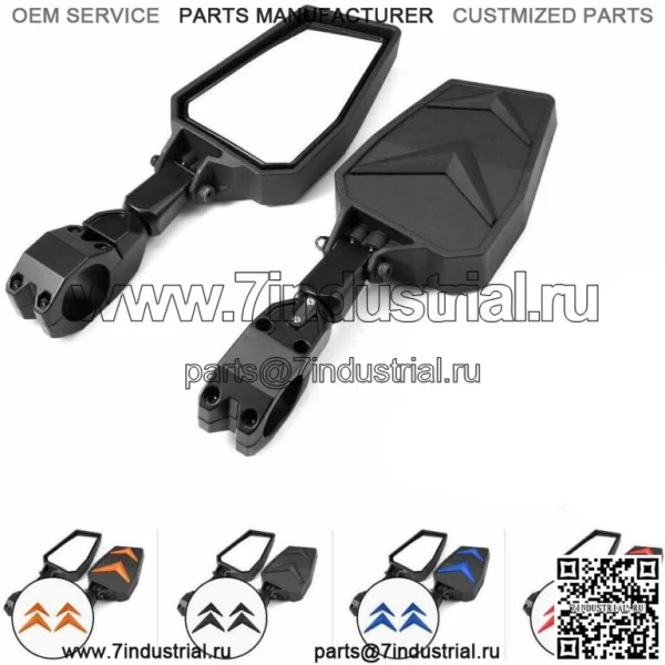 Боковые зеркала UTV 1,75-2 дюйма, складные и регулируемые для Polaris RZR S 800 900 XP 1000